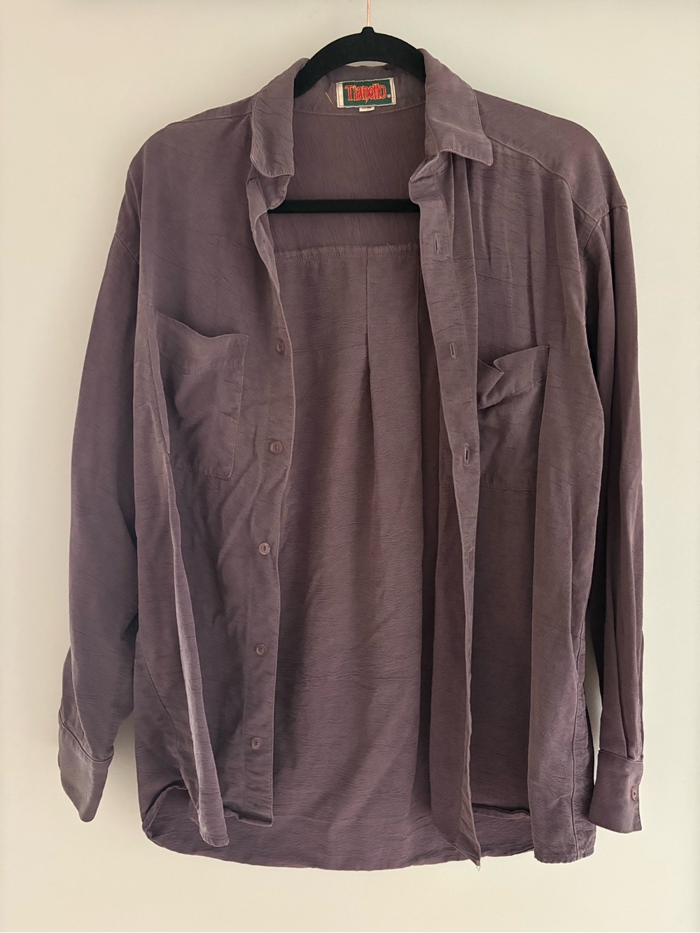 Tianello Deep Plum Button-Up TENCEL Shirt